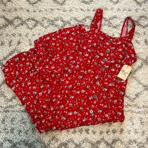 Cotton Rye Outfitters small red floral midi dress NEVER WORN
